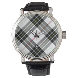 MacPherson Tartan Schwarz-weiß kariert Armbanduhr