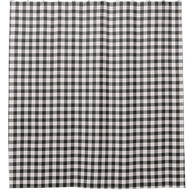 MacPherson Tartan Schwarz-weiß kariert Duschvorhang (Vorderseite)