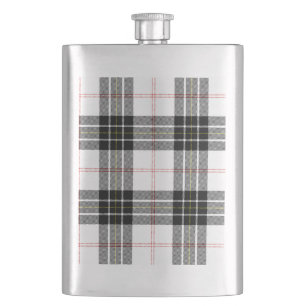 MacPherson Tartan Schwarz-weiß kariert Flachmann