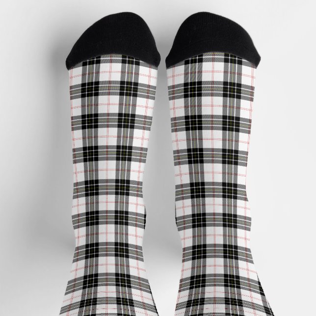 MacPherson Tartan Schwarz-weiß kariert Socken (Oben)
