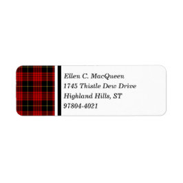 MacQueen Clan Black und Red Scottish Tartan