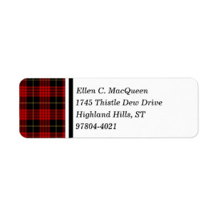 MacQueen Clan Black und Red Scottish Tartan