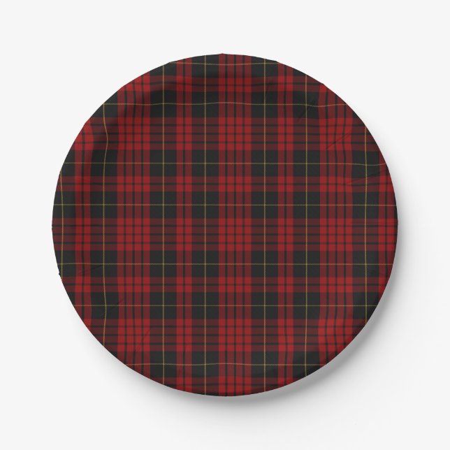 MacQueen Clan Tartan Kariertes Papierplatte Pappteller (Vorderseite)