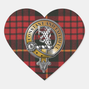 MacQueen Tartan & Abzeichen Herz-Aufkleber