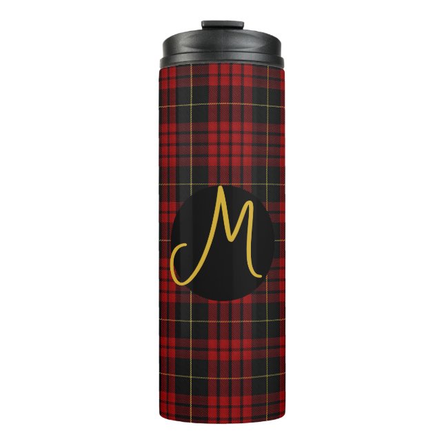 MacQueen Tartan Mit Monogramm Thermosbecher (Vorderseite)