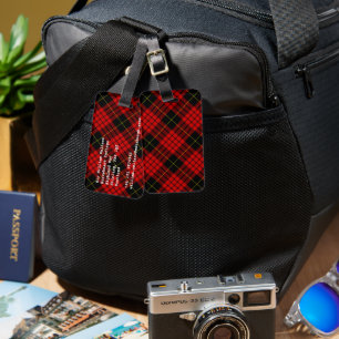 MacQueen Tartan Red and Black Kariert Gepäckanhänger