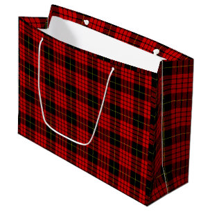 MacQueen Tartan Red and Black Kariert Große Geschenktüte