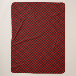 MacQueen Tartan Red and Black Kariert Sherpadecke