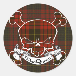 MacQueen Tartan Skull Runder Aufkleber