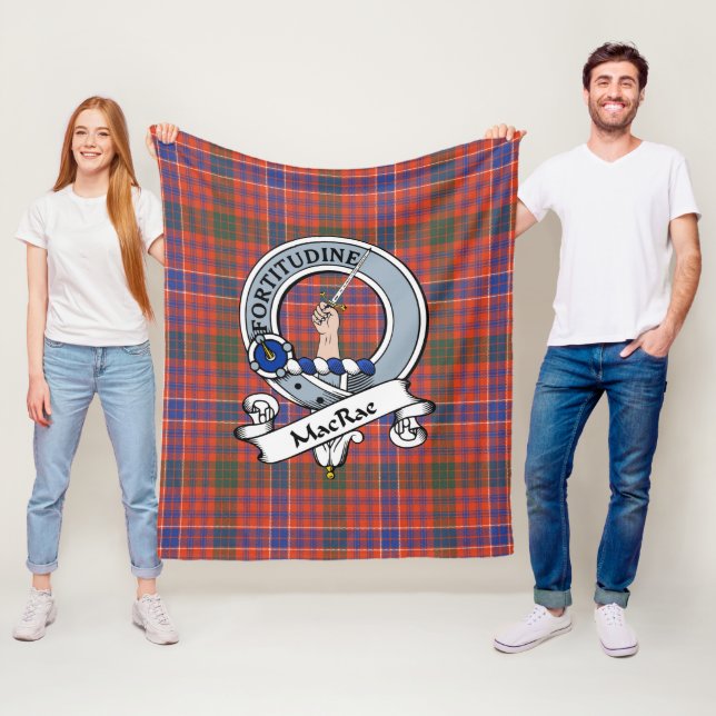 MacRae Ancient Clan Abzeichen Tartan Kariert Fleecedecke (Beispiel)