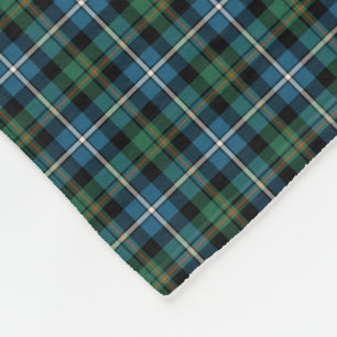 MacRae Clangrüner und blauer JagdTartan Fleecedecke