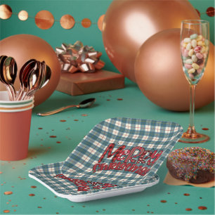 Macrae Conchra Scottish Tartan Frohe Weihnachten Pappteller