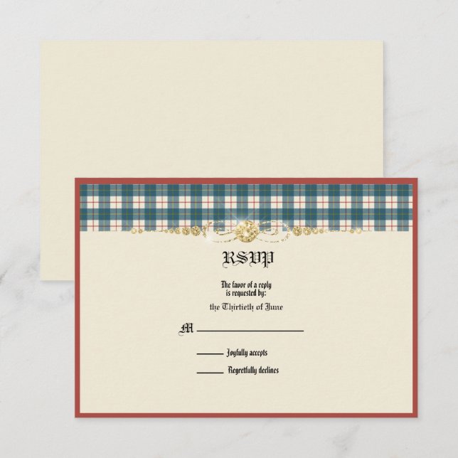 MacRae Conchra Tartan Wedding RSVP (Vorne/Hinten)