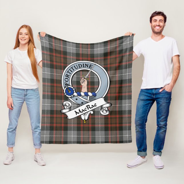 MacRae Jagd gewittertes Clan Abzeichen Tartan Kari Fleecedecke (Beispiel)