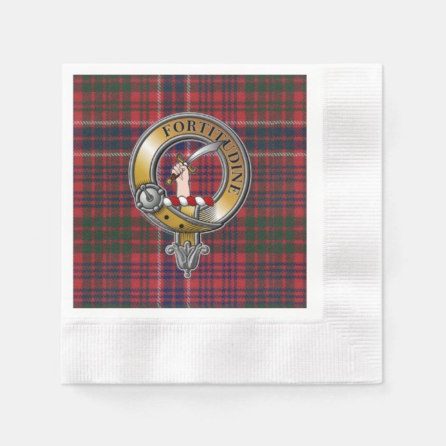 MacRae Tartan & Abzeichen Serviette (Vorderseite)
