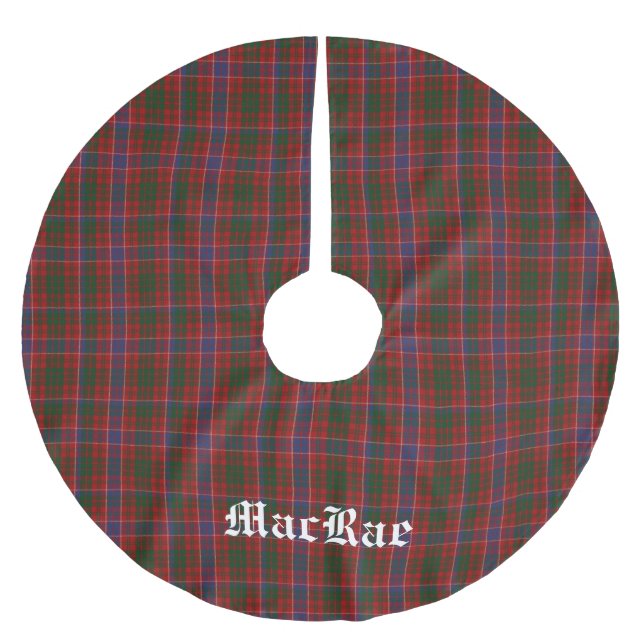 MacRae Tartan Kariert Tree Skirt Polyester Weihnachtsbaumdecke (Vorderseite)