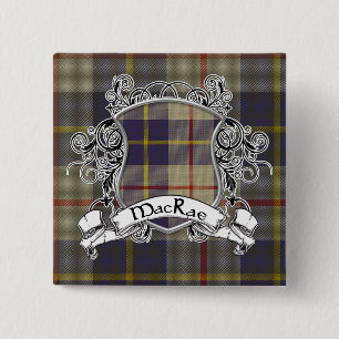 MacRae Tartan-Schild Button
