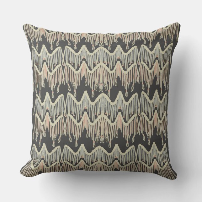 Macrame Bohemisch Knittern Zeichnend Muster Kissen (Vorderseite)