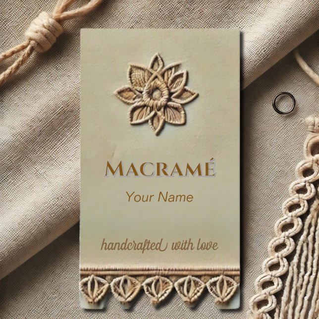 Macramé look - Carte de visite beige (Créateur téléchargé)