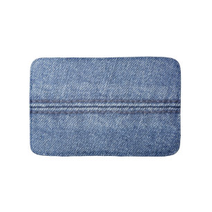 Macro Blue Denim, Nah-up Textur. Badematte