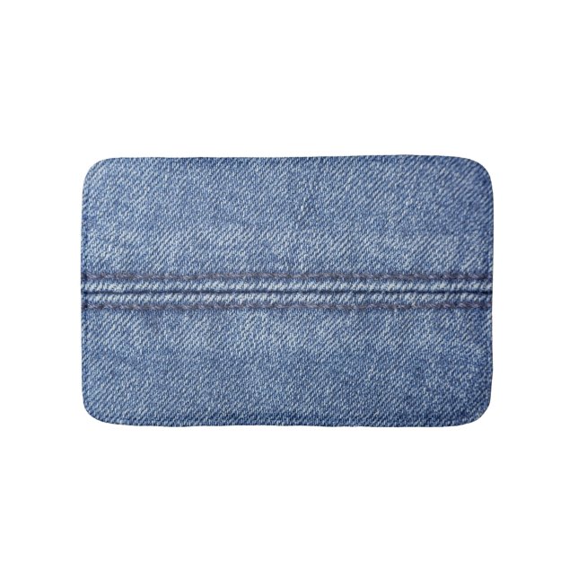Macro Blue Denim, Nah-up Textur. Badematte (Vorderseite)