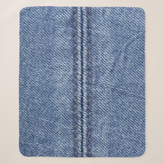 Macro Blue Denim, Nah-up Textur. Sherpadecke (Vorderseite)