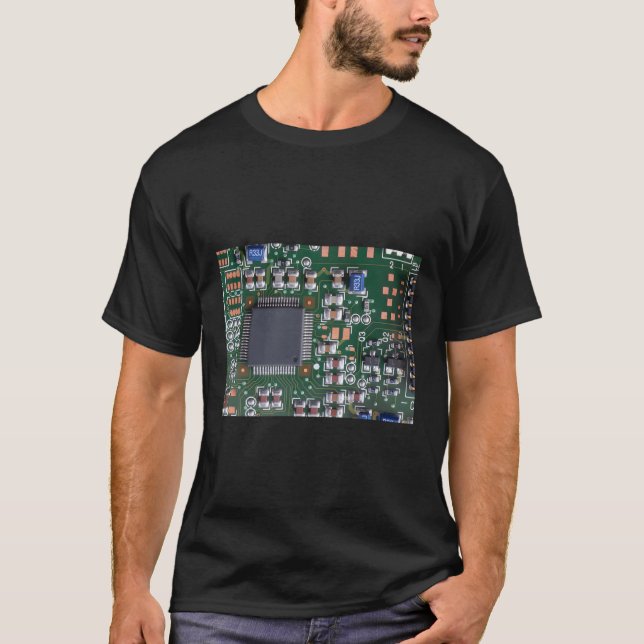 Macro Computer Circuit Board Computer Chip Technol T-Shirt (Vorderseite)