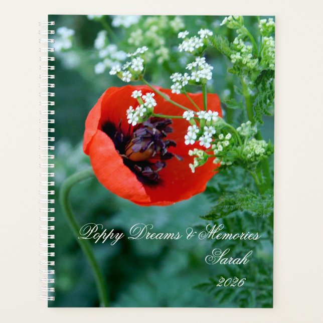 Macro Red Poppy | Artistic Personalized Journal (Devant)