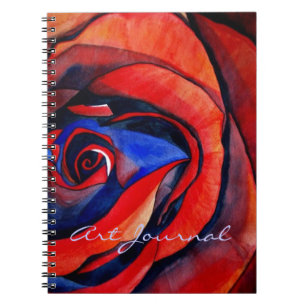 Macro red rose abstract art journal notizblock