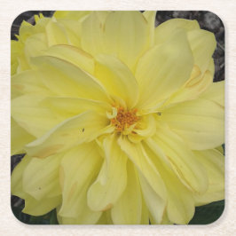 Macro Yellow Dahlia Blume Rechteckiger Pappuntersetzer