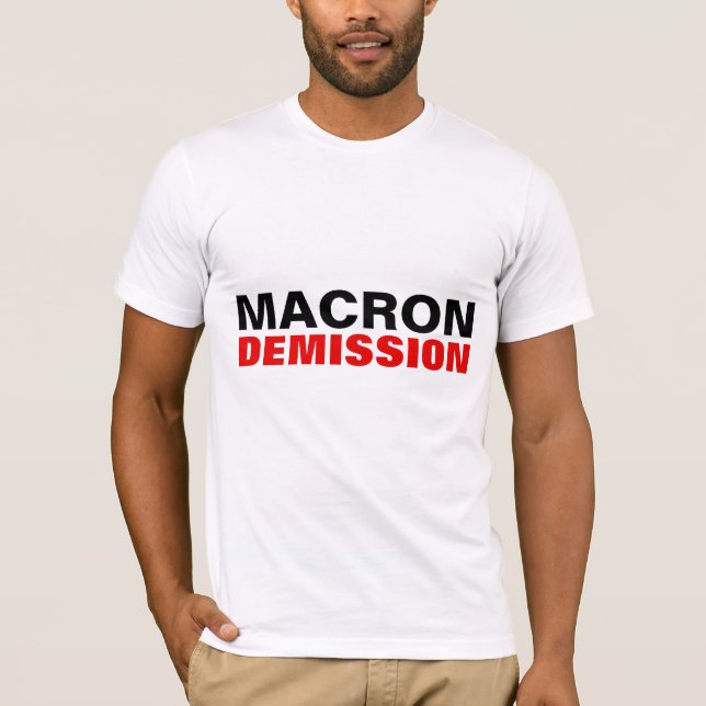 MACRON DEMISSION T-shirt OUT du président français (Devant)