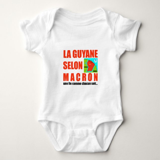 Macron sagt, Französisch ist eine Insel Baby Strampler (Vorderseite)