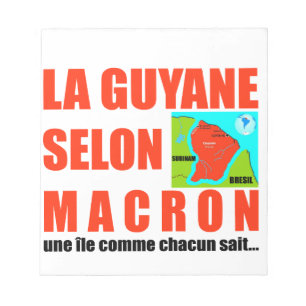 Macron sagt, Französisch ist eine Insel Notizblock