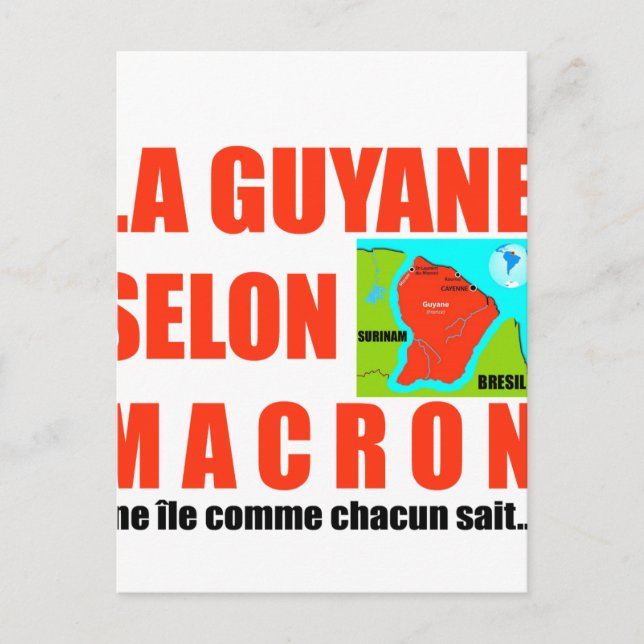 Macron sagt, Französisch ist eine Insel Postkarte (Vorderseite)