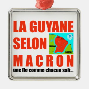 Macron sagt, Französisch ist eine Insel Silbernes Ornament