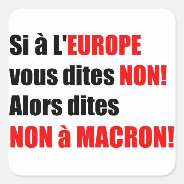 MACRON = Sticker Carré de mondialisation (Devant)