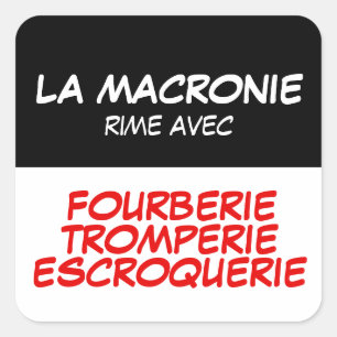 Macronie Fourberie Tromperie Escroquerie SqS Quadratischer Aufkleber