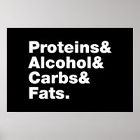 Macronutrients. Proteine & Alkohol & Fette.