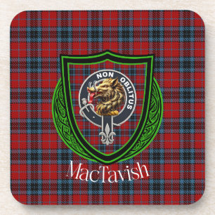 MacTavish schottischer Clan-Tartan und -Wappen Getränkeuntersetzer