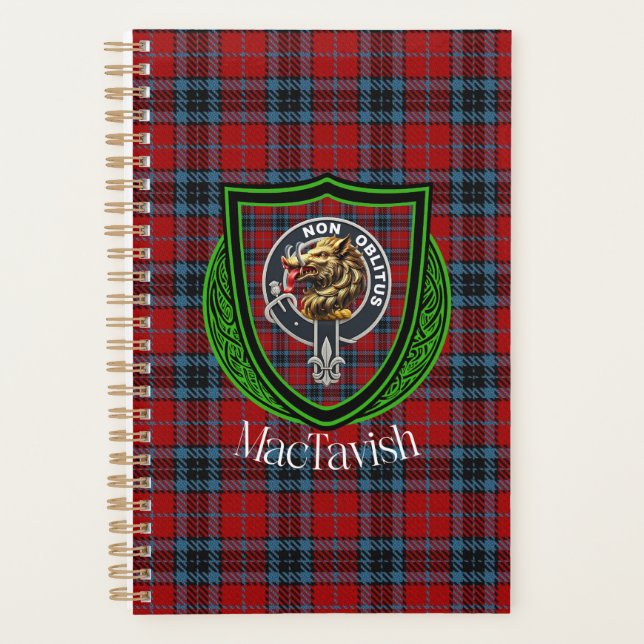 MacTavish Scottish Clan Tartan & Crest Planer (Vorderseite)