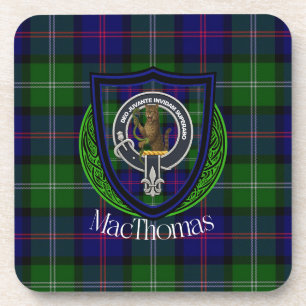 MacThomas schottischer Clan Tartan & Wappen Getränkeuntersetzer