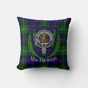 MacThomas schottischer Clan Tartan & Wappen Kissen