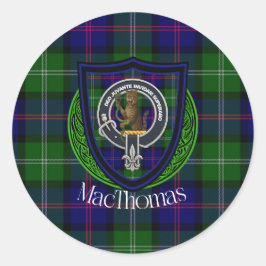 MacThomas Scottish Clan Tartan & Crest Runder Aufkleber