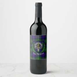 MacThomas Scottish Clan Tartan & Crest Weinetikett