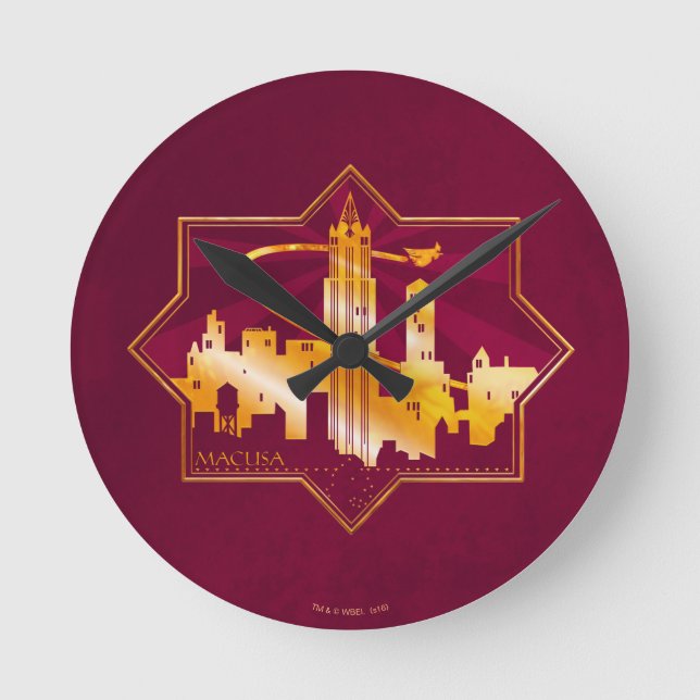 MACUSA™ Grafik-Abzeichen Runde Wanduhr (Vorderseite)