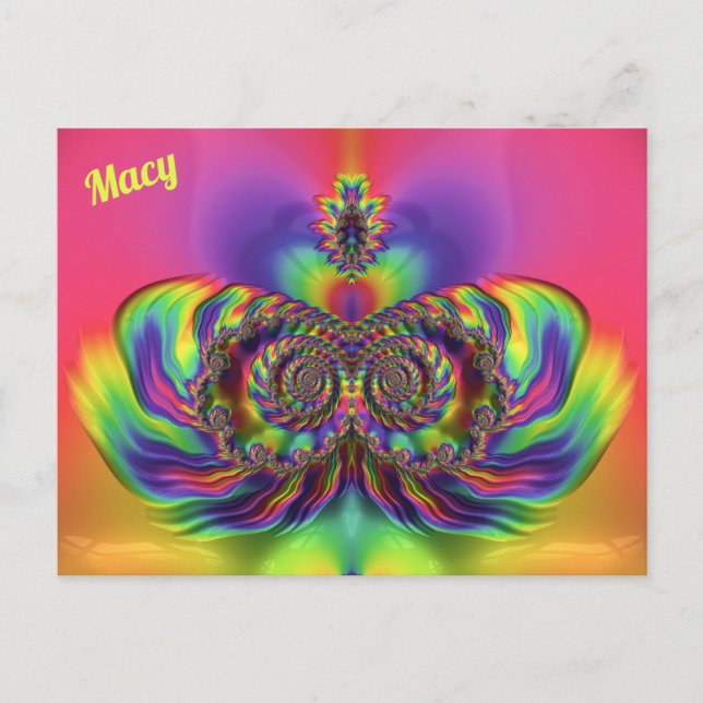 MACY ~ 3D-Entwurfsmuster ~ Mehrfarben Postkarte (Vorderseite)