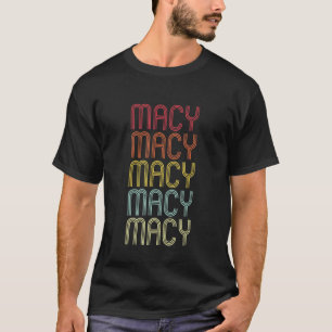 Macy Retro Wordmark Muster Vintag Personalisiert 7 T-Shirt