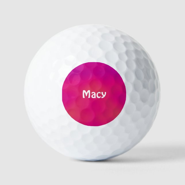 MACY ~Shades Pink gemustert Golf Ball - einzigarti (Vorderseite)