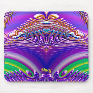 MACY ~ Zany Green, Blue, Yellow und Lila Mousepad