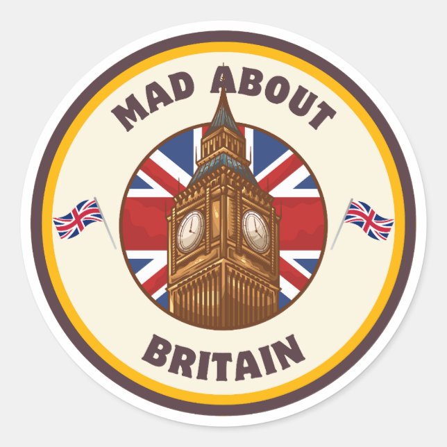 Mad About Britain Big Ben Sticker (Devant)